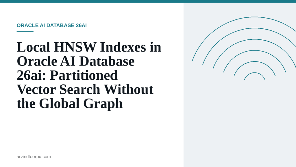 Local HNSW Indexes in Oracle AI Database 26ai: Partitioned Vector Search Without the Global Graph&nbsp;Rebuild